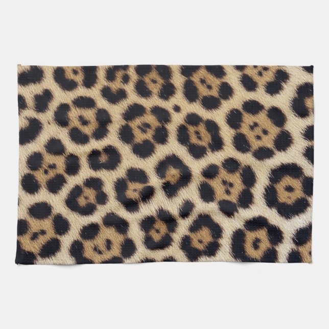 jaguar leopard textur päls hud läder djur pri kökshandduk (Horisontell)