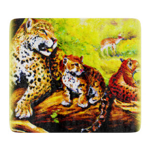 Jaguar Mamma och Unge Relaxing i Jungle. Köp nu