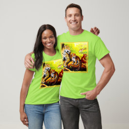 Jaguar Mamma och Unge Relaxing i Jungle. Köp nu T Shirt