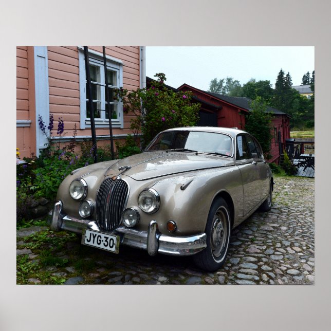 Jaguar Mark 2 i Porvoo, Finland Poster (Framsidan)