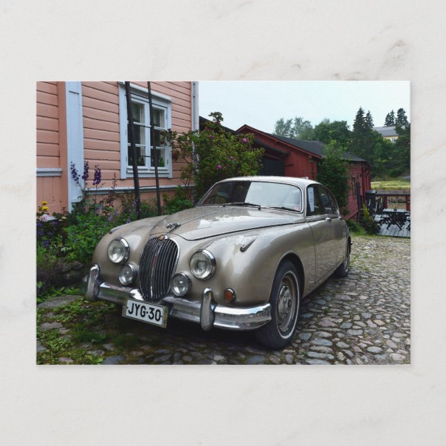 Jaguar Mark 2 i Porvoo, Finland Vykort (Framsida)