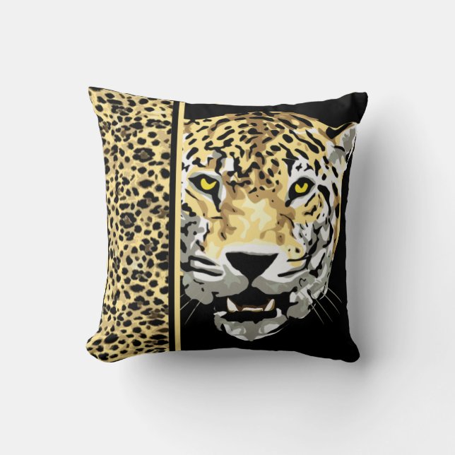 Jaguar med Jaguar Print på Dekorativ kudde (Framsida)