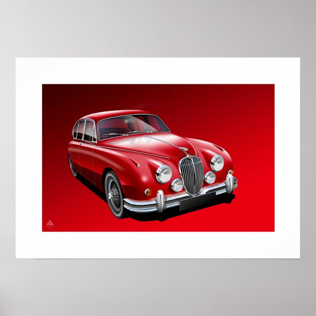 Jaguar MK2 Poster illustration (Framsidan)