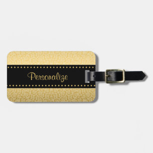 Jaguar Mönster Luxury Black and Guld Animal Print Bagagebricka