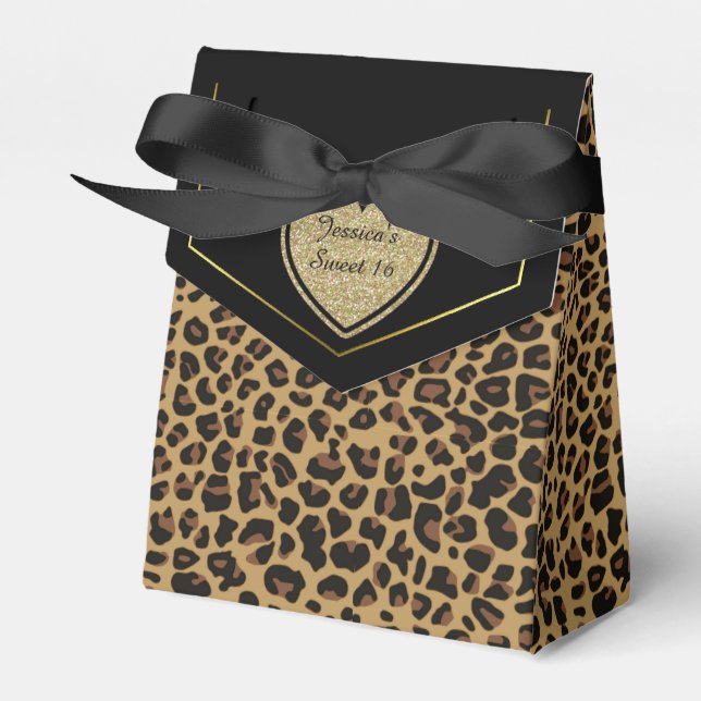 Jaguar Mönster Sweet 16 Party Favor Box Presentaskar (Framsidan Sidan)