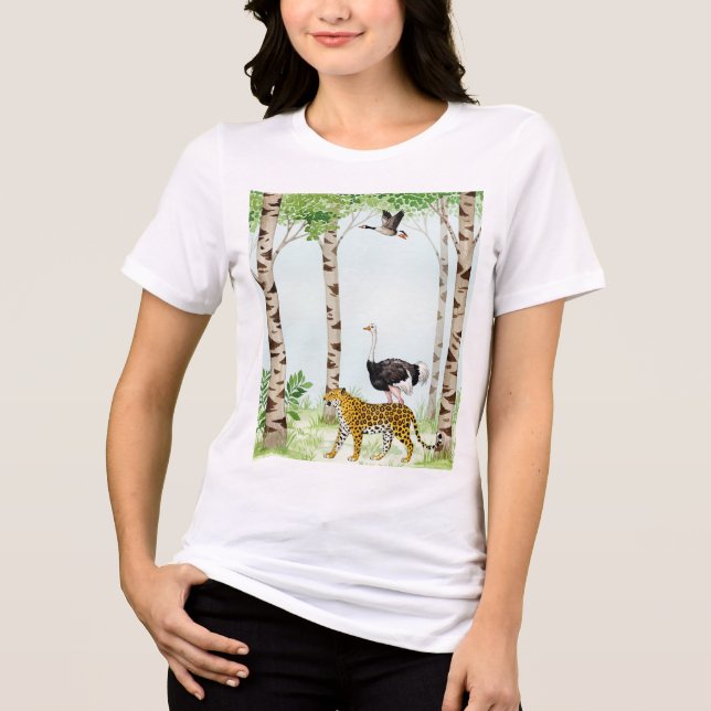Jaguar och en struts t shirt (Framsida)