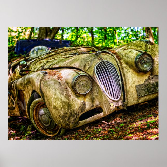 Jaguar Old Car Vintage Poster (Framsidan)