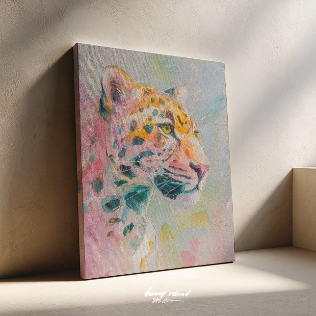 Jaguar Painting – Wild Jungle Art Print, Tropical  Canvastryck (jaguar art print, wild animal art, jungle decor, tropical wall art, wildlife painting, exotic nature)