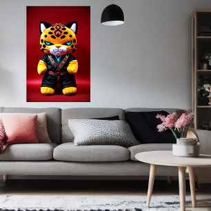 Jaguar plush leksak AI Art Poster
