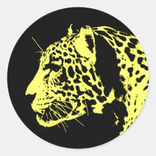 Jaguar Pop Art Runt Klistermärke