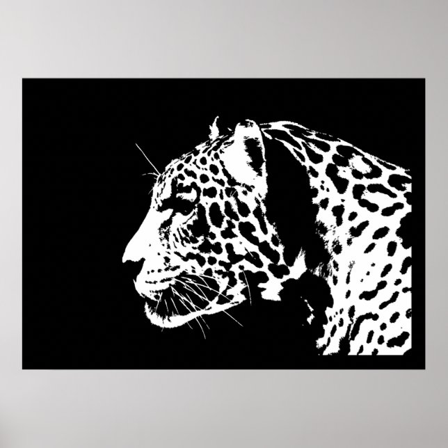 Jaguar Poster Skriv ut - Poster svart och vitt Jag (Framsidan)