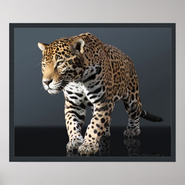 Jaguar Power-Kanvastryck - 24x20 - eller mindre Poster (Framsidan)