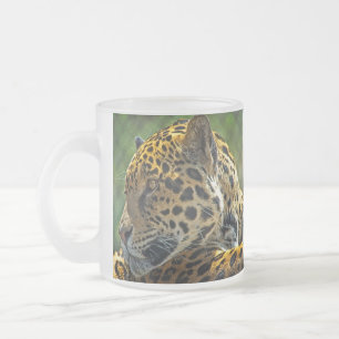 Jaguar-profil  frostad glasmugg