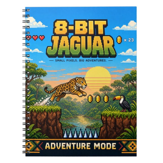 Jaguar, Retro 8-bitars pixelkonst Anteckningsbok (Framsidan)