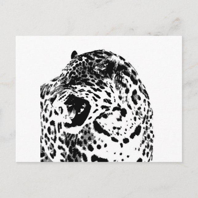 Jaguar Roaring Vykort (Framsida)