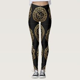 Jaguar Shadow Glyph Mönsterkonst Leggings