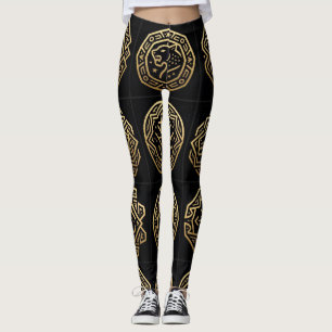 Jaguar Shadow Glyph Mönsterkonst Leggings