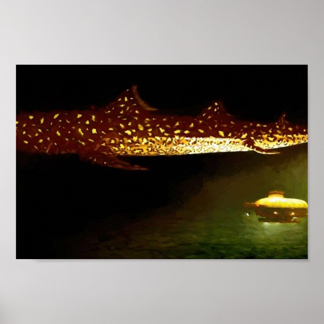 Jaguar Shark-målning för Life Aquatic med St. Poster (Framsidan)