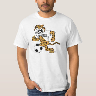 Jaguar skolar maskoten som leker fotboll t shirt