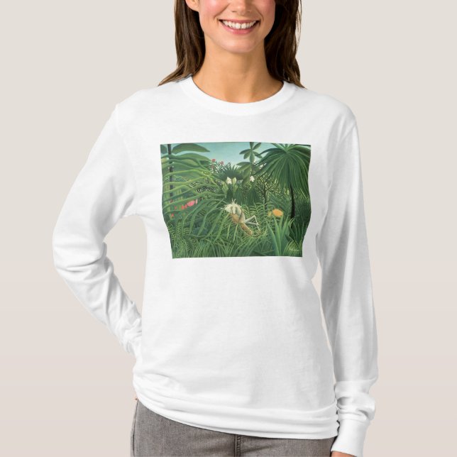 Jaguar som anfaller en häst, 1910 tee shirt (Framsida)