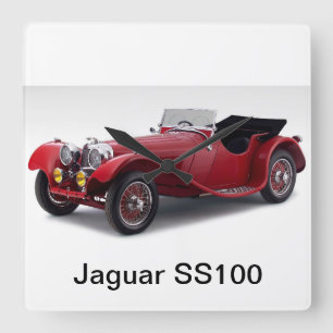 Jaguar SS100 Fyrkantig Klocka