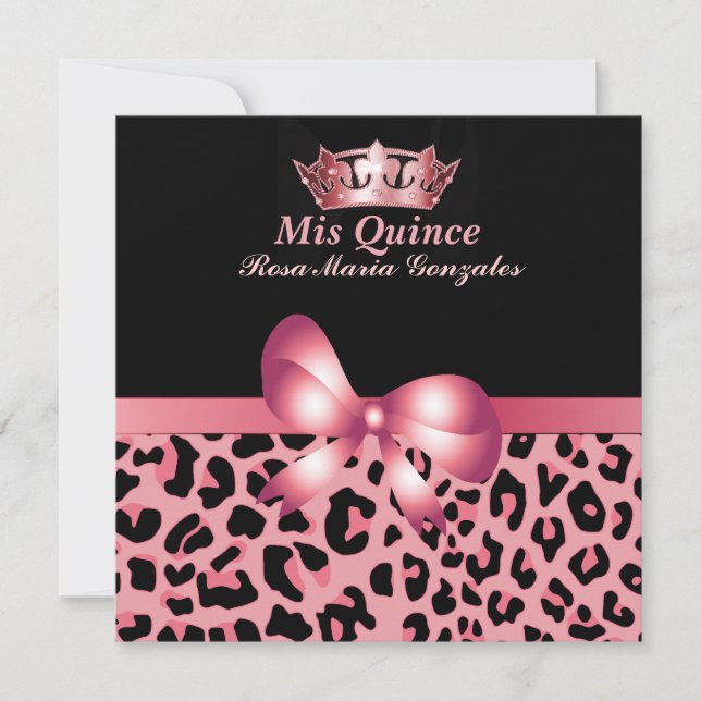 Jaguar Tryck & Kron Quinceañera-inbjudan Inbjudningar (Framsida)