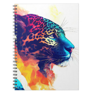 Jaguar Vild Nature Animal Färg Art Painting Anteckningsbok