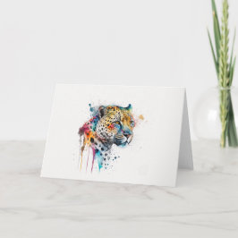 Jaguar Watercolor Kort