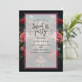 Jaguar with Crown in Flowers Painting Inbjudningar