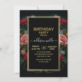 Jaguar with Crown in Flowers Painting Inbjudningar