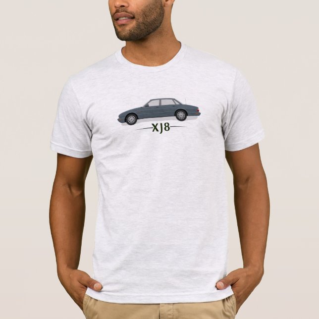 Jaguar XJ8 Luxury Car Gift Blue - T Shirt (Framsida)