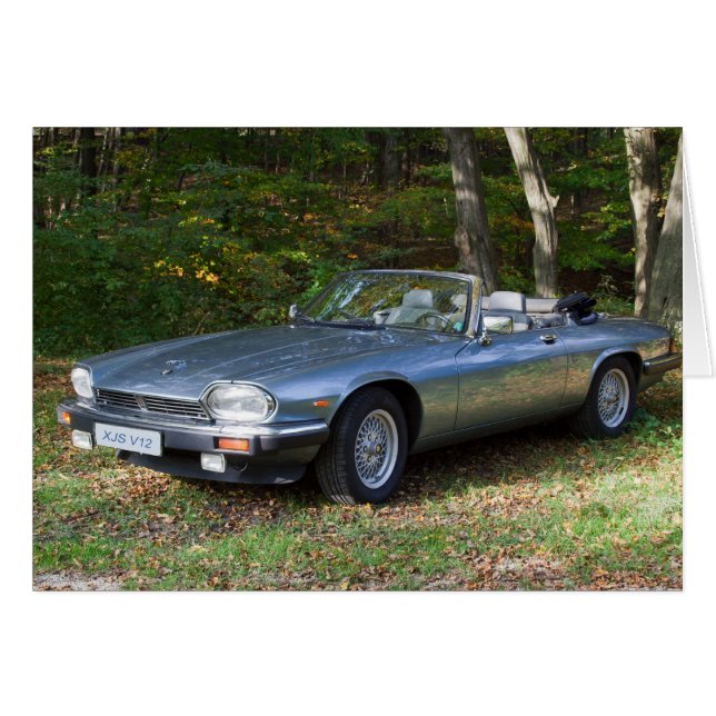 Jaguar XJS V12 Cabriolet Hälsningskort (Framsidan Horizontal)