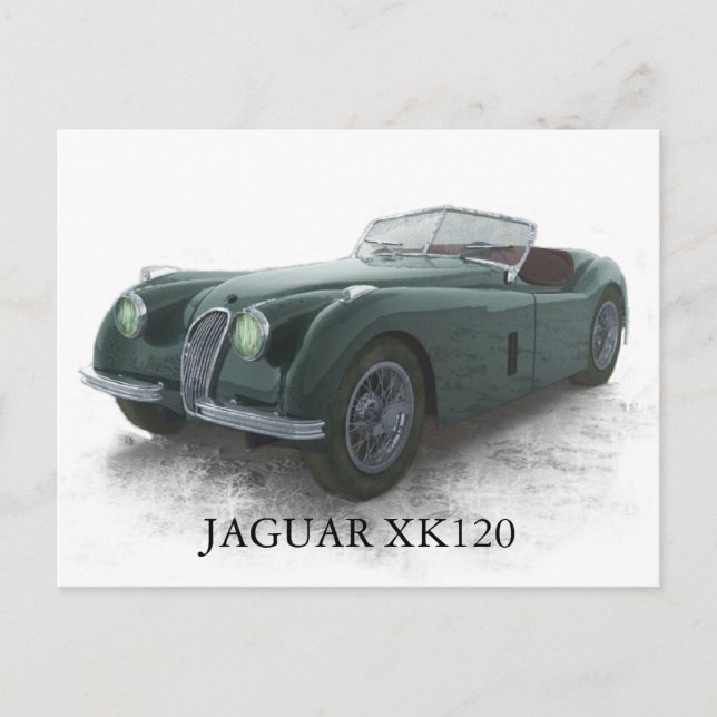 JAGUAR XK120 VYKORT (Framsida)