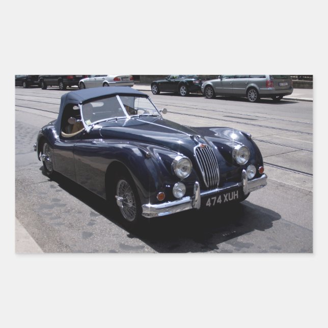 Jaguar XK 120 Rektangulärt Klistermärke (Framsida)
