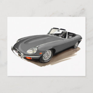Jaguar XKE Grått Car Vykort