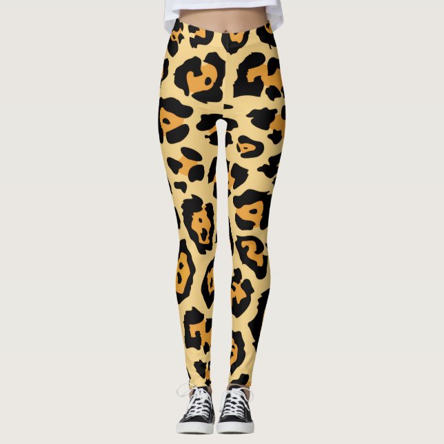 jaguartryckta leggingar leggings (Framsida)