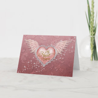 Jaguarwans "Rosa Valentine Heart" Helgkort