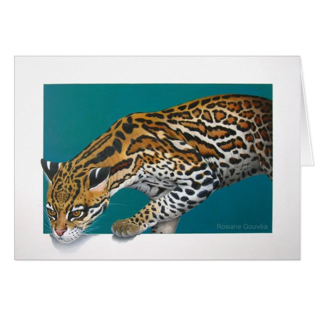 Jaguatirica Hälsningskort (Framsidan Horizontal)