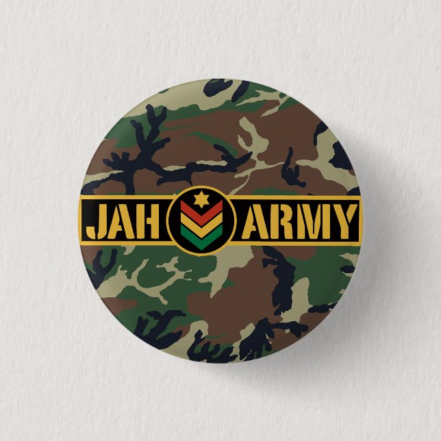 Jah Army Jah Rastafari Reggae Rasta Roots Knapp (Framsida)