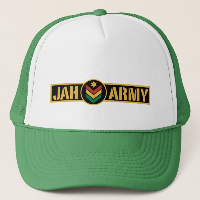 Jah Army - Reggae Rasta Roots - Trucker Cap Keps (Framsida)