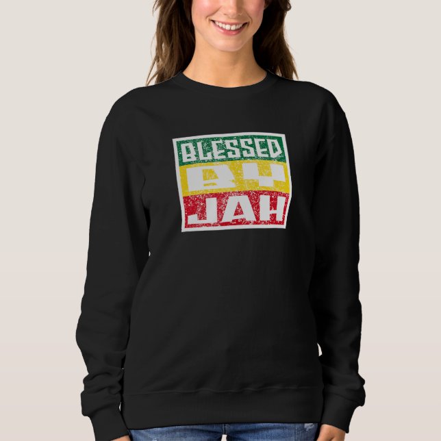 Jah Bless Rasta Raggae Ragga Roots God Rasta T Shirt (Framsida)