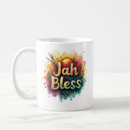 Jah Bless Reggae Watercolor Kaffemugg
