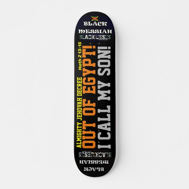 JAH DECREE OUT OF EYGPT Skateboard, 7 ¾’ Deck Mini Skateboard Bräda 18,5 Cm (Framsida)