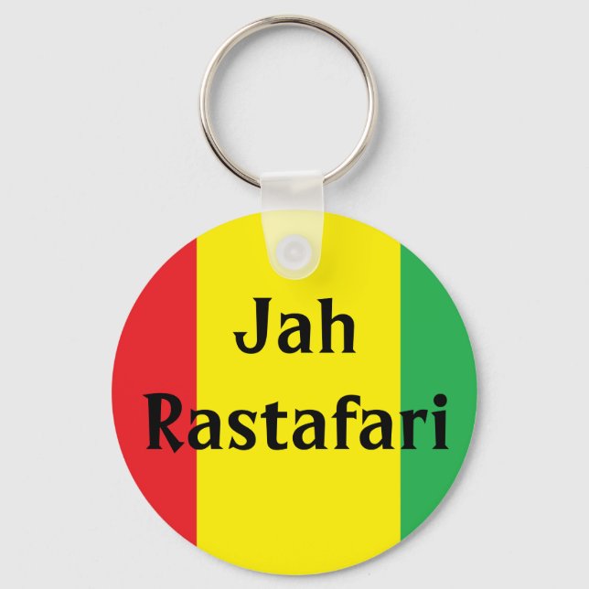 Jah Rastafari Design Rasta Keychain Nyckelring (Framsida)