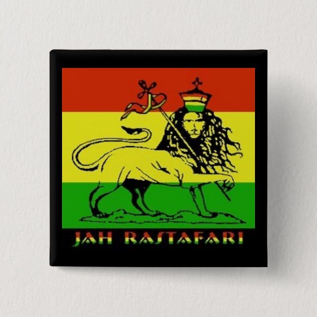 Jah Rastafari emblem Knapp (Framsida)