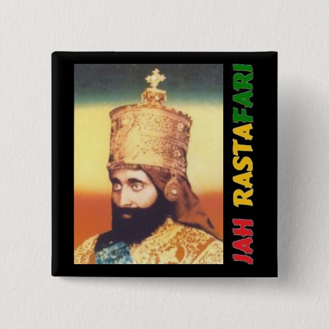 Jah Rastafari emblem Knapp (Framsida)