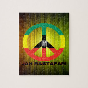 Jah Rastafari fredstecken Selassie mig Pussel