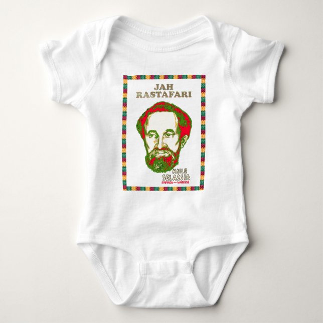 Jah Rastafari Haile Selassie krigarekejsare Tee Shirt (Framsida)
