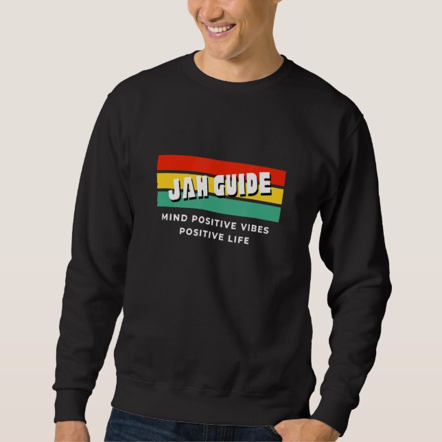 Jah Will Guide Rastafarian Roots Bless Up Rasta Lång Ärmad Tröja (Framsida)