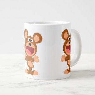 "Jaha.." Cute Shrugger Tecknad Bear Jumbo Mugg